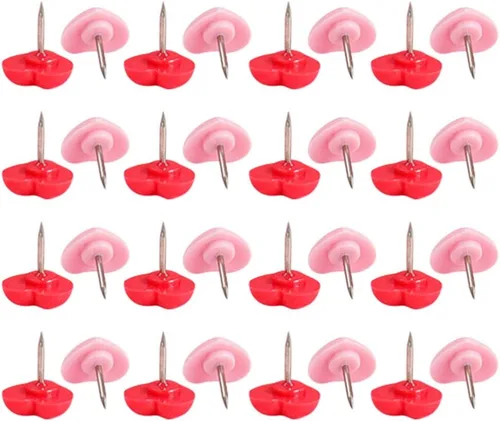 Vista 3 de MAGICLULU Map Tacks Push Pins 100pcs Heart Shape Reusable Desk Accessories Bulletin Board Pushpin Set