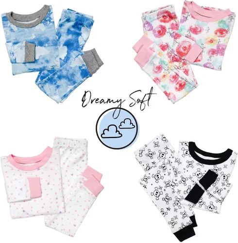 Vista 9 de HonestBaby Multipack 2-Piece Pajamas Sleepwear Pjs 100% Organic Cotton for Infant Baby and Toddler Girls