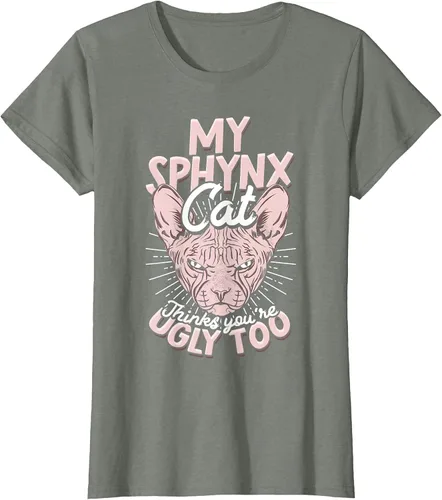 Vista 5 de My Sphynx Cat Thinks You're Ugly Too Pet Hairless Cat Sphynx T-Shirt Asphalt Grey