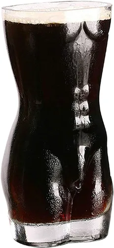 Vista 11 de 2 vasos de cristal transparente sexy Naked Miss con forma de cuerpo, vaso de cóctel transparente soplado a mano para cócteles, fiestas, decoración