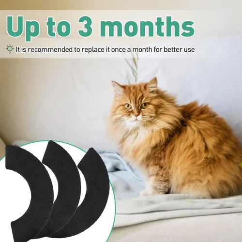 Vista 5 de MEWTOGO 3 filtros de carbono para caja de arena para gatos, robot 4, filtros de repuesto gruesos y duraderos para absorber olores desagradables