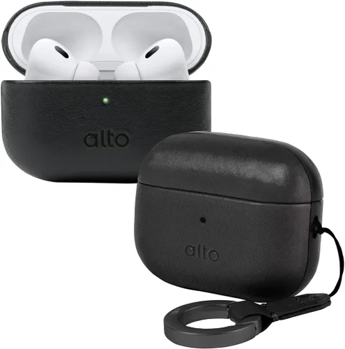 Vista 12 de alto Funda de Cuero Italiano Compatible con AirPods Pro 2ª Generación 2022 Mujeres Hombres Carcasa Rígida Protectora Soporta Carga Inalámbrica LED