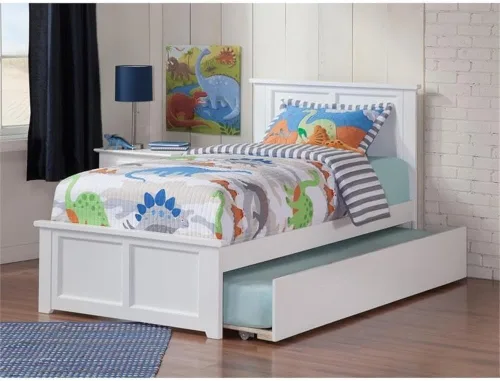 Vista 6 de Cama con plataforma nido doble urbana en color blanco
