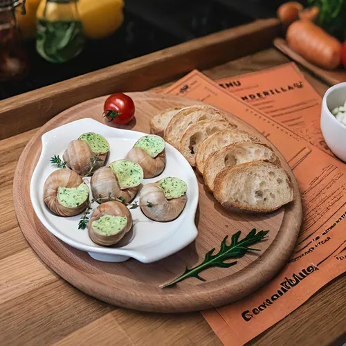 Vista 5 de Okllen Paquete de 4 platos Escargot de cerámica con 6 agujeros y asas, plato de caracol de mariscos de 6.5 pulgadas, platos con pies, platos blancos