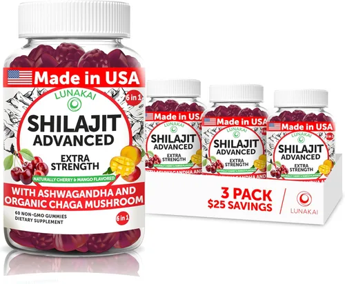 Vista 12 de Lunakai Cápsulas puras de Shilajit fabricadas en Estados Unidos con Ashwagandha, Rhodiola y Cordyceps - Extracto de Shilajit extra fuerte