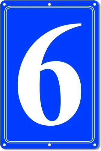 Vista 56 de Premium Aluminum Number Signs, Metal 12" X 8" Blue Numbered Sign Outdoor for Parking Lots, Floor, Dock, Court, Aisle, Field, High Visibility, No