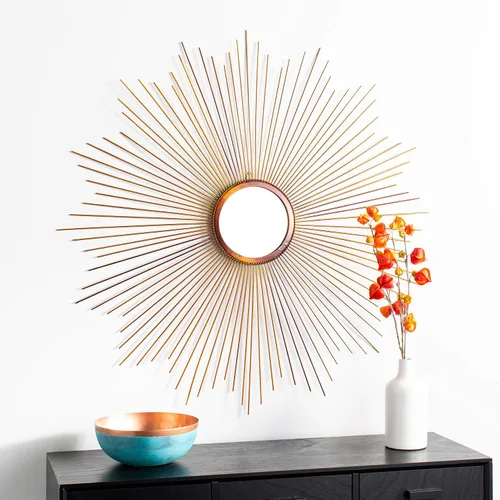 Vista 2 de SAFAVIEH Home Arlo Copper Sunburst - Espejo decorativo de 41 pulgadas
