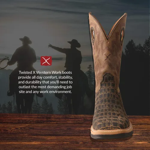 Vista 103 de Twisted X Botas Tech X para hombre de 12 pulgadas, botas occidentales casuales para hombre