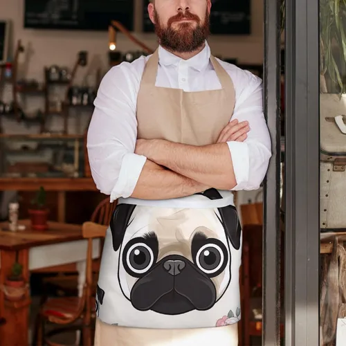 Vista 7 de Server Aprons with 3 Pockets Waist Apron Waterproof Half Apron Short Cooking Aprons Bib