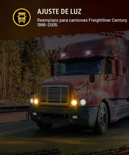 Vista 3 de Partsam 1 par de luces de circulación diurna de reemplazo para Freightliner Century 1996-2005, ámbar 61 LED/Lente transparente