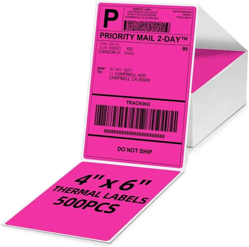 Vista 11 de 4x6 Thermal Labels, Shipping Address Label (Pack of 250 4x6 Roll Labels) Blue Labels Compatible with JADENS, ASprink, Phomemo, Rollo, Zebra