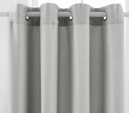 Vista 3 de RUTHYS TEXTILE Cortinas opacas para dormitorio, aislamiento térmico sólido con ojales, cortinas de ventana para reducción de ruido, cortinas