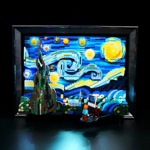 Vista 4 de VONADO Kit de luces LED compatible con Starry Night Lego 21333, iluminación de bricolaje para Van Gogh Starry Night (sin modelo), luces decorativas