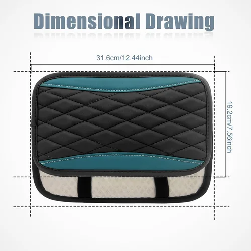 Vista 2 de Funda universal de cuero impermeable para consola central de automóvil, protector de caja de asiento para reposabrazos, accesorios de decoración