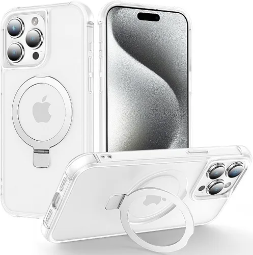 Vista 23 de CHAOFEnG Funda magnética compatible con iPhone 11 con soporte, prueba de caídas de grado militar, compatible con imán, anillo translúcido, parte