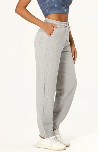 Vista 3 de icyzone Pantalones deportivos de forro polar para mujer, pantalones deportivos con bolsillos, pantalones gruesos para descansar