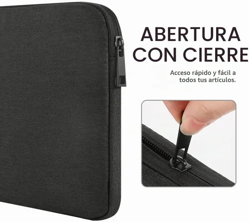 Vista 6 de MoKo Bolsa de manga para tableta de 7-8 pulgadas Negro- gris