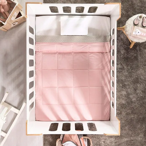Vista 2 de Luna Estrellas Nubes Cuna Bebé Niña Juego de Ropa de Cama Infantil Rosa 4 Piezas