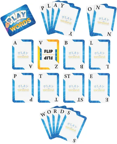 Vista 3 de Play On Words Juego de cartas – Juego de cartas extracreativo para hacer palabras divertido para todas las edades – Ganador del premio a los padres