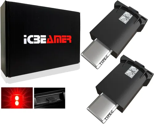 Vista 51 de ICBEAMER Smart USB 1-Paquete (Azul) Luz de Noche LED Automática Plug-in Miniatura para Coche, Van, Pickup, Camión, Interior, Maletero, Iluminación