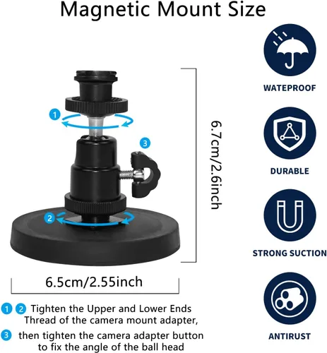 Vista 4 de Soporte magnético para cámara compatible con Blink Outdoor 4, 2k+, Blink Mini 2k+ (modelo más nuevo), Blink Mini, Blink Indoor(todos), Eufy E220