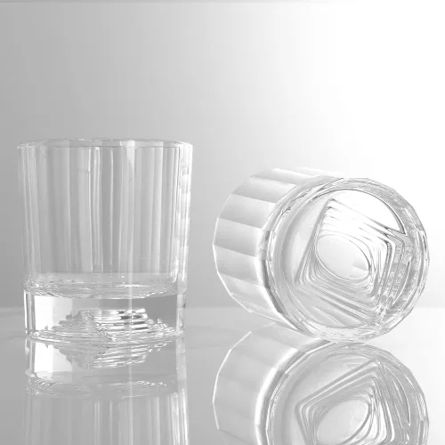 Vista 2 de XIANGBAN Vasos de whisky, vasos de bebida cortados a mano de 10 onzas, vasos de whisky de cristal de cristal, vasos de borbón, vidrio anticuado 2