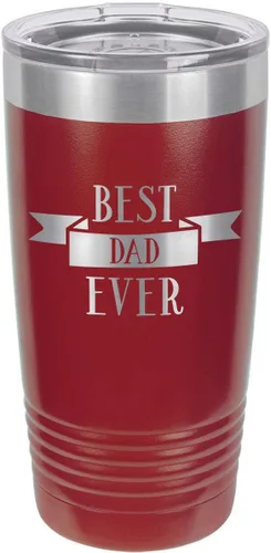 Vista 17 de Vaso con pajita para beber Best Dad Ever-D de 20 onzas Taza de viaje grabada con láser Comparar con Yeti Rambler Idea de regalo para el día