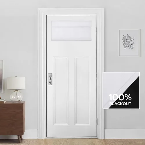 Vista 29 de HOMEIDEAS Cortinas 100% Opacas para Luces Laterales de Puerta Principal, Cubierta de Ventana de Puerta de Aula, Persianas de Privacidad