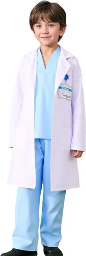 Vista 2 de Disfraz de médico para niños, disfraz de médico de Halloween, cumpleaños, cosplay, día de la carrera, juego de rol Azul