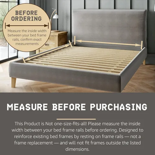 Vista 5 de Hercules Xtreme - Láminas de soporte para cama, tablero de pino macizo resistente, tamaño individual