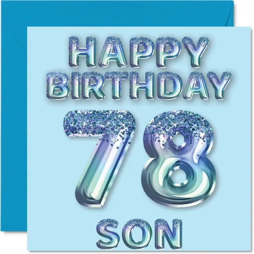 Vista 241 de Stuff4 Tarjeta de primer cumpleaños para niños, globo de fiesta con purpurina azul, tarjetas de feliz cumpleaños para niño de 1 año, nieto, hijo, 57
