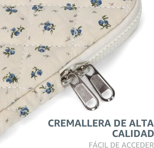 Vista 6 de Funda acolchada para laptop de 15 a 15.6 pulgadas, bonita funda protectora acolchada para computadora portátil con estampado floral para MacBook