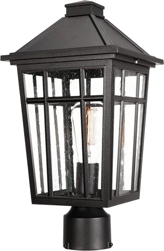 Vista 9 de Darkaway Luces de Poste para Exteriores Accesorio de Luz de Poste de Lámpara, Carcasa de Aluminio Impermeable con Vidrio de Efecto Ondas de Agua