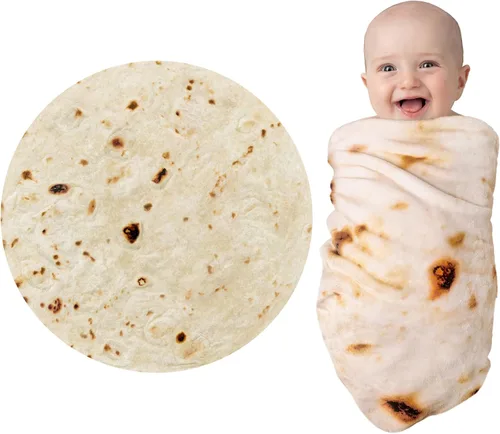 Vista 11 de Jorbest Manta de Tortilla de Burrito para Regalo de Cumpleaños para Mujeres, Hombres, Adolescentes, Niños y Niñas, Manta de Comida de Tortilla