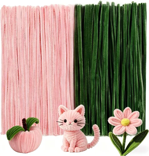 Vista 13 de Caydo 200 piezas de limpiadores de tubos negros de Halloween, varillas de chenilla para manualidades, en masa para niños, arte DIY, manualidades