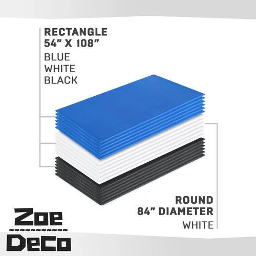 Vista 8 de Zoe Deco Mantel rectangular de plástico negro (paquete de 6, 54x108), manteles desechables para fiestas y pícnics
