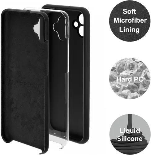Vista 4 de Funda para Galaxy A04E de 6.5 pulgadas, silicona líquida suave protectora y forro de microfibra antiarañazos, a prueba de golpes, compatible