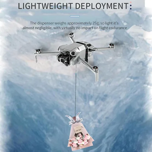 Vista 4 de Airdrop - Sistema de carga útil para DJI Mini 4 Pro Drone Airdrop Transporte Entrega Liberación Dispositivo Lanzador de Clip para Mini 4 Pro