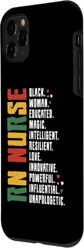 Vista 23 de iPhone 15 RN Enfermera Black History Enfermera Afro African Registered Enfermera Caso