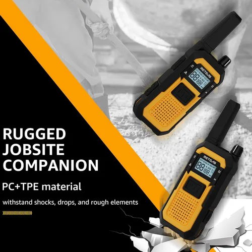 Vista 4 de Retevis RB48 Walkie Talkies Bundle con cable de programación, largo alcance
