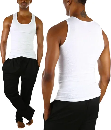 Vista 4 de ToBeInStyle Paquete económico para hombre de cuello redondo sin mangas A-Shirts