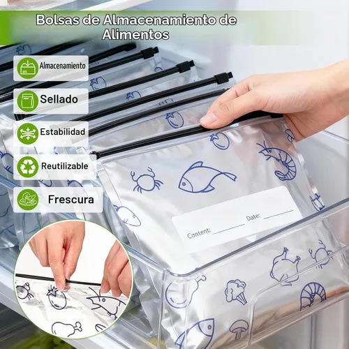 Vista 6 de 30 piezas de bolsas reutilizables de papel de aluminio sellables para almacenamiento, 2026 nuevas bolsas de cierre de cremallera al vacío