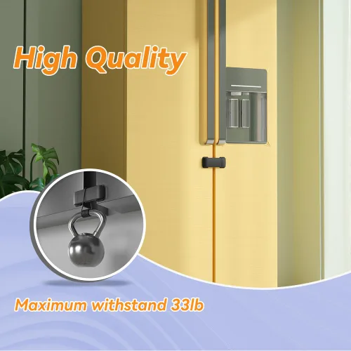 Vista 3 de SAFELON Cerradura francesa de seguridad para puerta de nevera para bebé, cerradura de refrigerador doble a prueba de niños, cerradura de armario