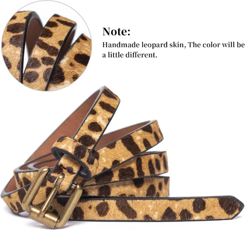 Vista 7 de Cinturón con estampado de leopardo para mujer, cinturón de piel de moda, cinturón de ternero, cintura casual, leopard print