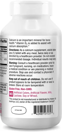 Vista 9 de 21st Century Tableta de suplemento de calcio Plus D, 600 mg, 400