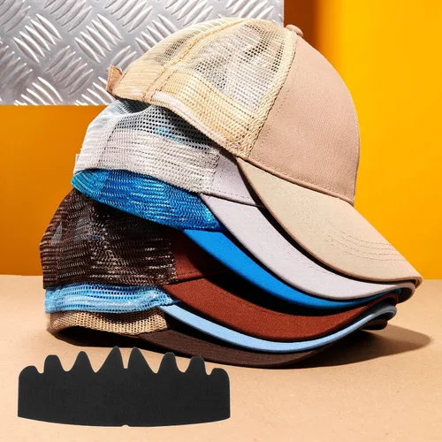 Vista 6 de YUXIANLB 6 piezas de gorras de béisbol negras, flexibles, lavables, reutilizables, para gorras, inserciones de ajuste de gorras, de fieltro