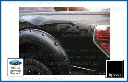 Vista 3 de FX4 Offroad - Calcomanías adhesivas para Ford F250/F350 Blackout Black Gloss (2011) - CB [Juego de 2] Negro (brillo)