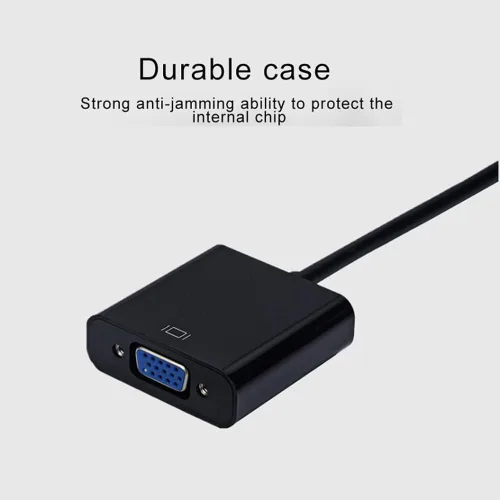 Vista 2 de Zuya Adaptador HDMI a VGA, convertidor de adaptador HDMI a VGA chapado en oro, Full HD 1080P, tarjeta de video externa, adaptador de monitor