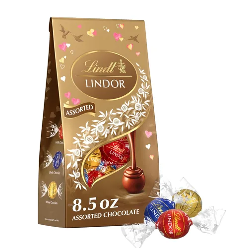 Vista 9 de Lindt Lindor - Trufas de chocolate surtidas de caramelo, bolsa de 15.2 onzas