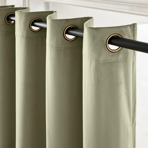 Vista 9 de Lazzzy Cortinas opacas de terciopelo beige de 84 pulgadas de largo con aislamiento térmico para oscurecer la habitación, cortinas forradas de lujo